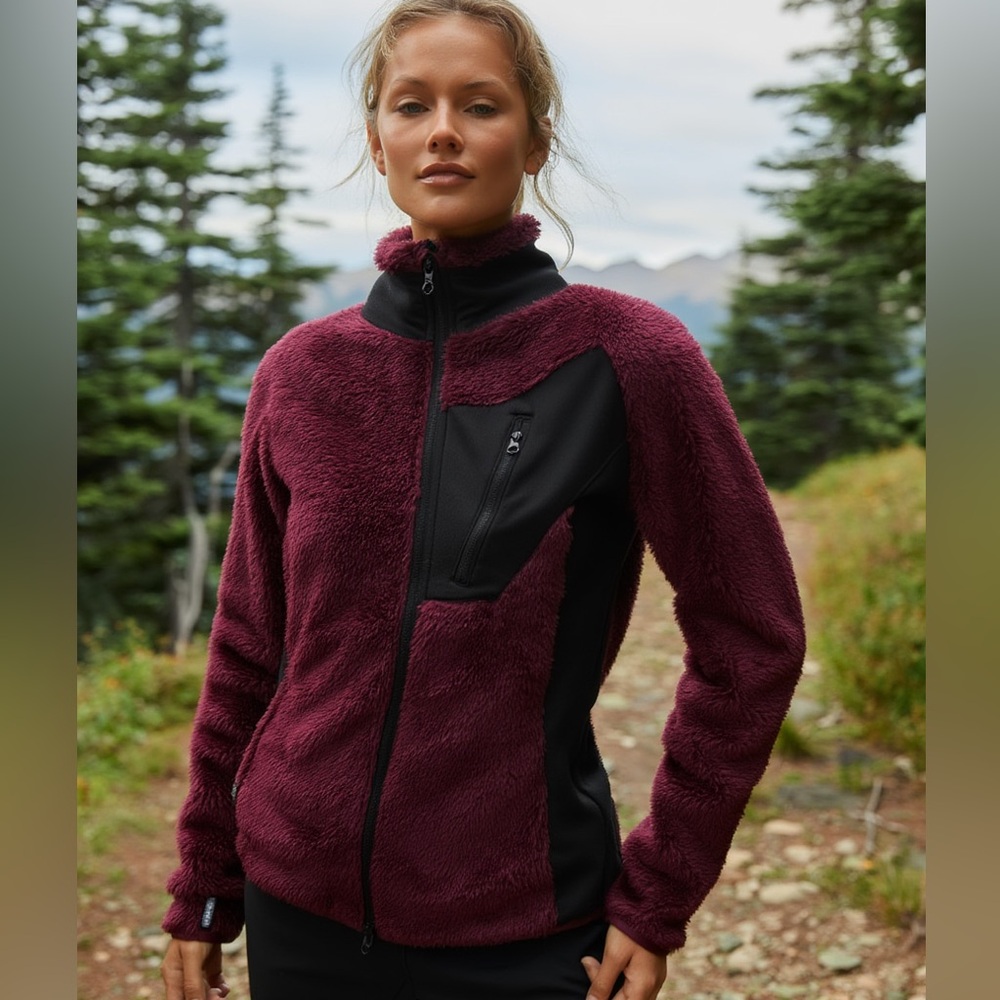 COLUMBIA Women’s Purple Full Zip Sherpa Fleece Outdoor Jacket